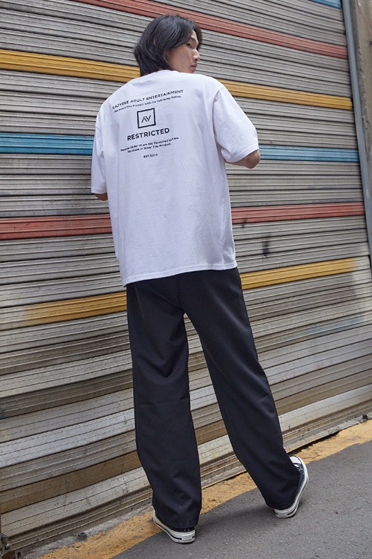 [SET] 레이지 오버핏 반팔 티셔츠 화이트 + 밴딩 슬랙스 레이지비 래쉬가드